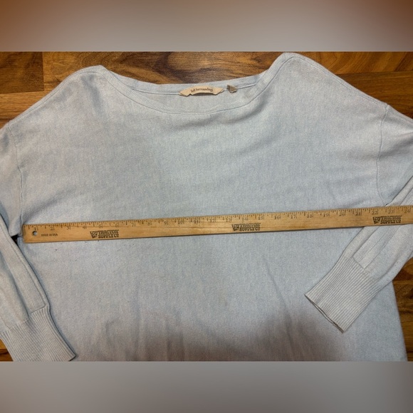 Soft Surroundings Tunic Sweater Size 1X Light Blue Ribbed Hem Layered Look - Picture 5 of 7
